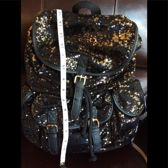 Black & Gold Sparkle Backpack main image 4
